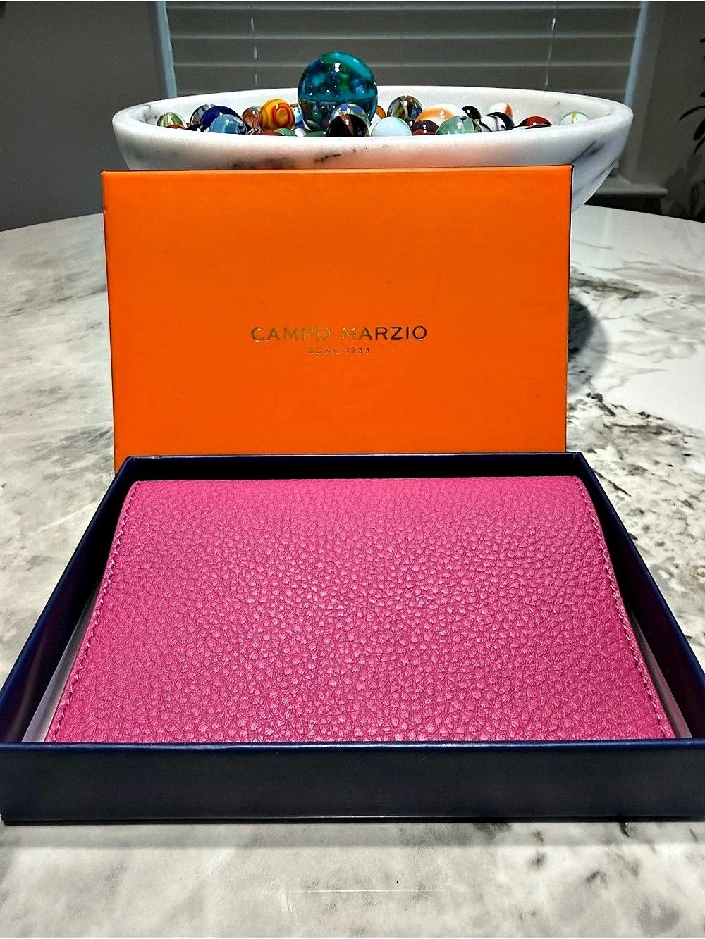 Campo Marzio Peter Passport Holder Pink Leather Wallet